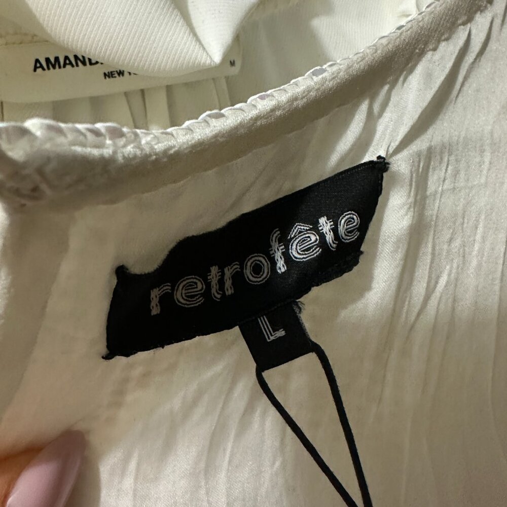 Retrofete NWT Grace Sequin Dress White Size L - Picture 7 of 7